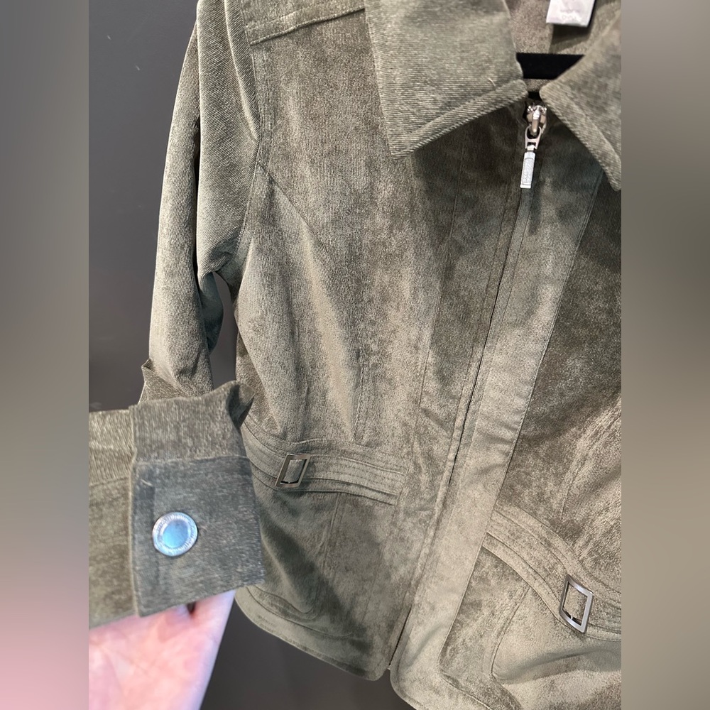 Christopher & Banks | Green Utility Jacket‎ with Classic Collar | Small - Picture 5 of 10